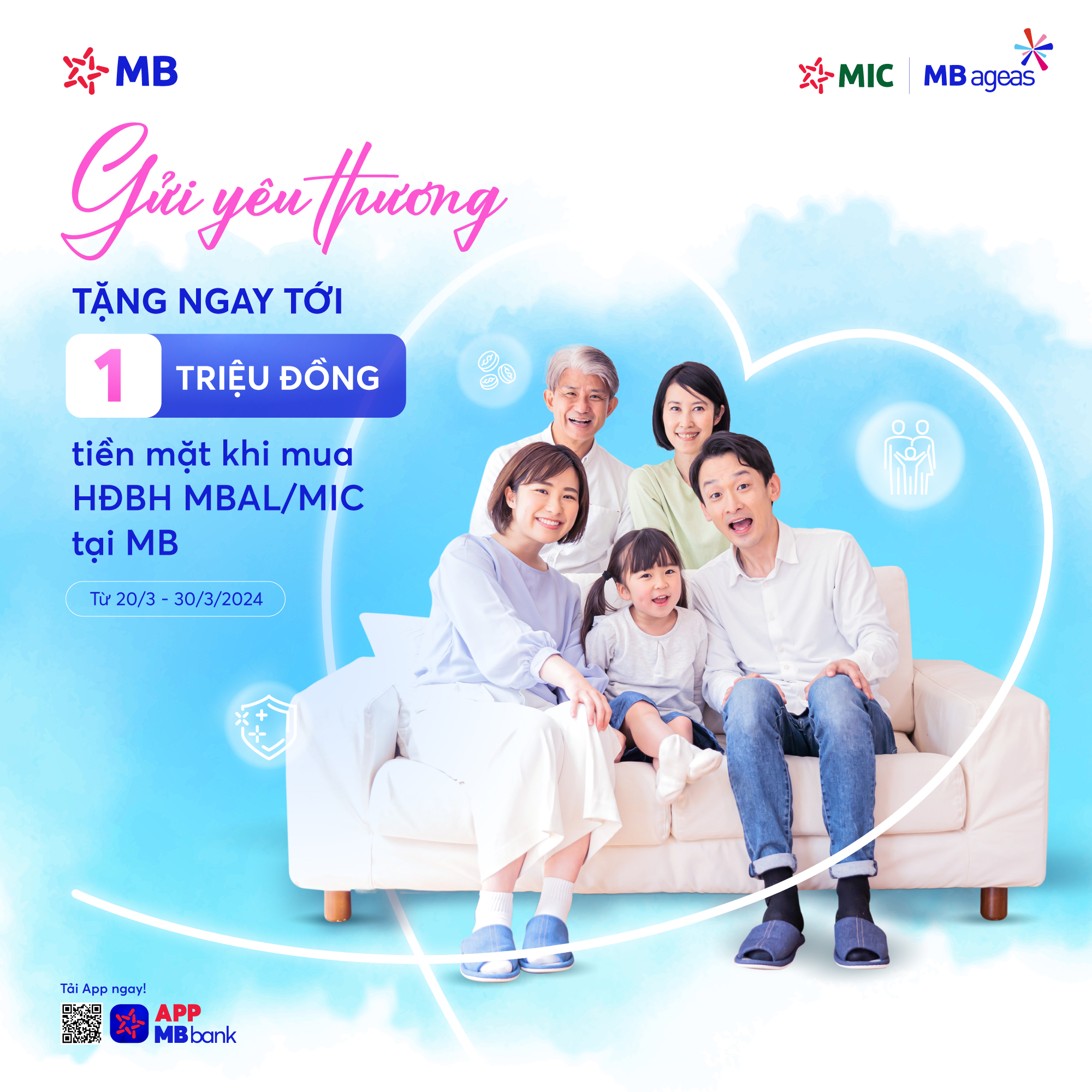 Gia hạn chương trình nhận tiền mặt khi mua bảo hiểm MBAL, MIC tại MB