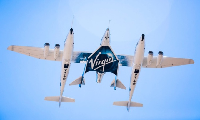 L'avion de transport VMS Eve de Virgin Galactic. Photo : Tech Crunch