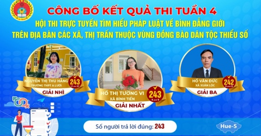 Huế trao các giải cuộc thi trực tuyến về bình đẳng giới