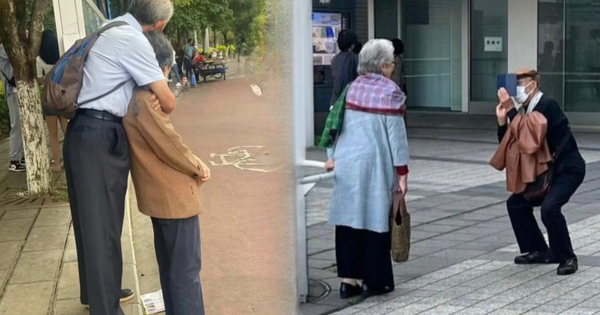 Una serie de acciones increíbles de parejas de enamorados cuando envejecen hace que todo el vecindario mire hacia atrás y encienda inmediatamente la cámara para "tomar fotografías a escondidas"