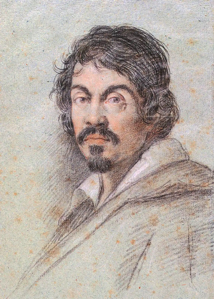 Porträt von Caravaggio von Ottavio Leoni.