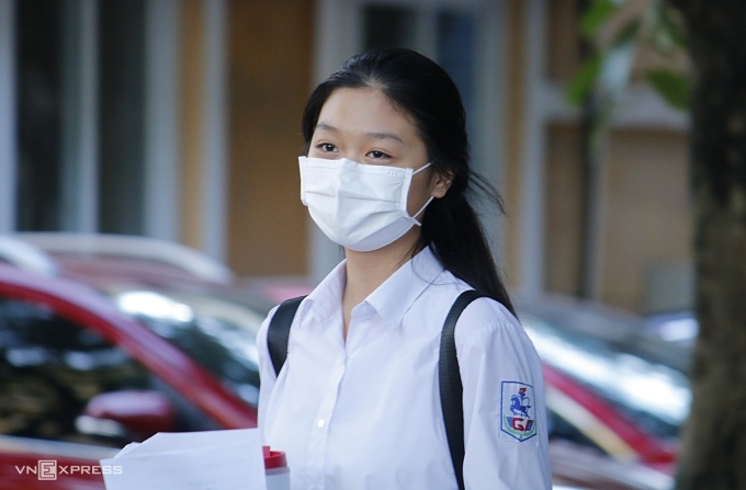 Thí sinh dự thi vào lớp 10 năm 2021 ở Hà Nội. Ảnh: Thanh Hằng