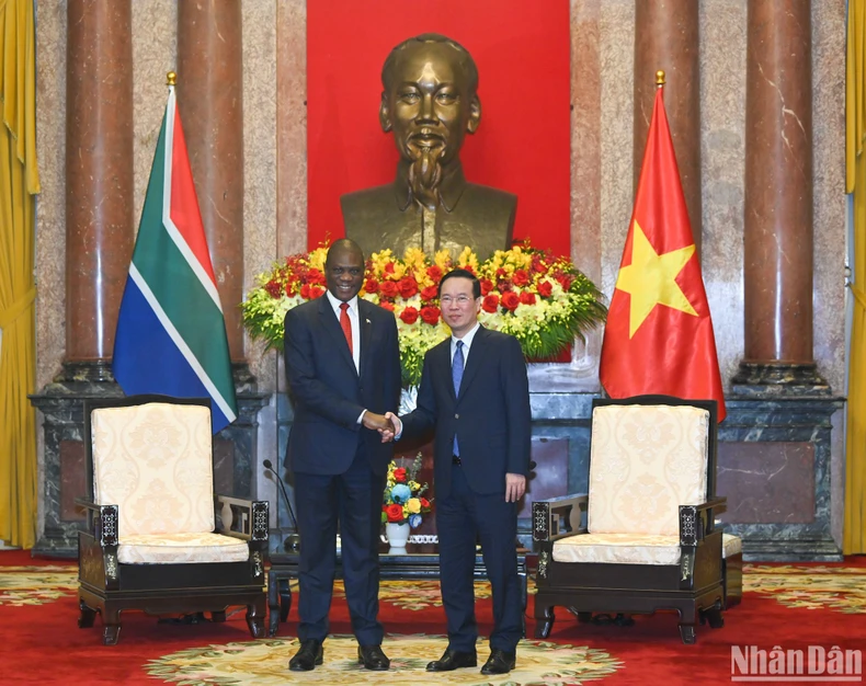 [Foto] Präsident Vo Van Thuong empfängt den Vizepräsidenten der Republik Südafrika Paul Mashatile Foto 1