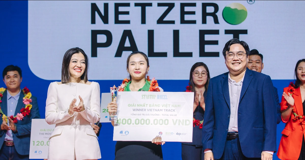 La palette en fibre de coco polymère NetZero Pallet d'AirX Carbon a remporté le titre de champion Startup Wheel 2024