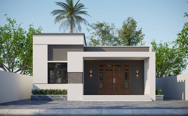 Admire the eye-catching flat roof level 4 house models - 1