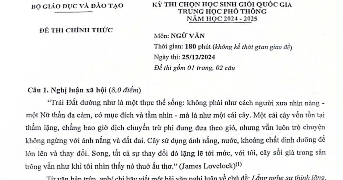 Đề thi học sinh giỏi quốc gia môn ngữ văn: Thiếu sự đột phá