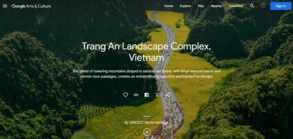 Quần thể Danh thắng Tràng An chính thức hiện diện trên “bảo tàng số” Google Arts & Culture