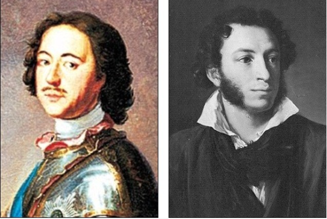 This treasure may belong to two famous figures: Peter the Great (left) and poet Alexander Pushkin. (Photo: Dailymail)