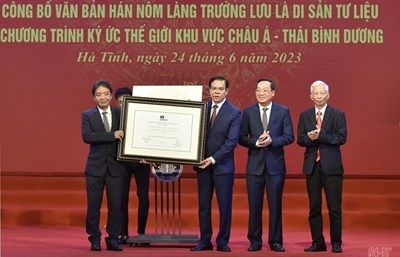 Les documents Han Nom du village de Truong Luu sont reconnus comme un patrimoine documentaire mondial.