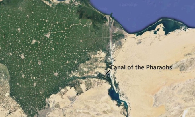 Vị trí kênh đào của các pharaoh. Ảnh: World Maps Online