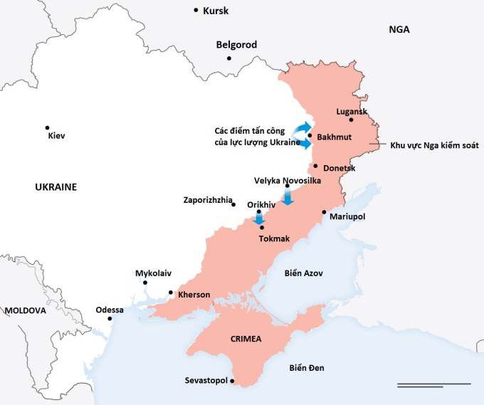 Ситуация на украинском поле боя. Графика: WSJ