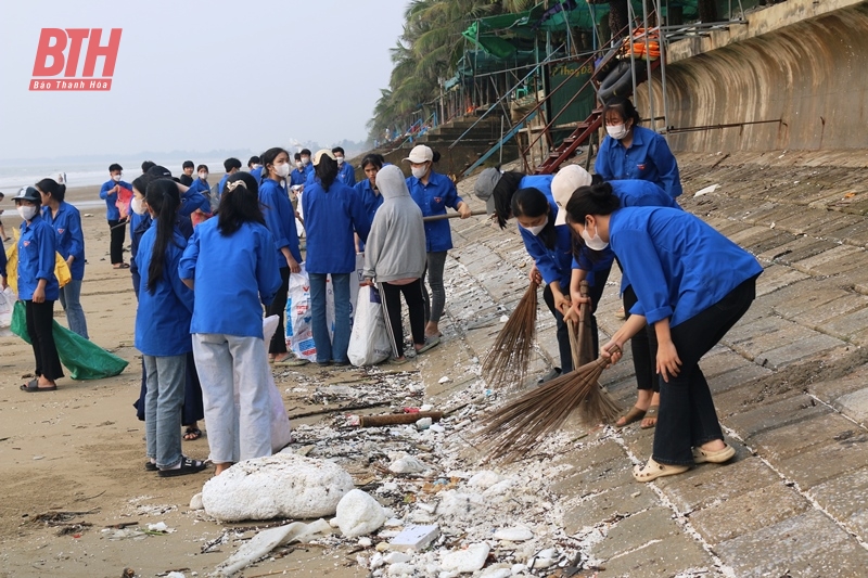 Hoang Hoa: Launching a campaign to clean up the environment of Hai Tien beach