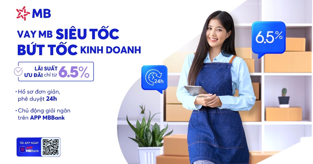 Bứt tốc kinh doanh với gói vay siêu tốc lãi suất chỉ từ 6,5%/năm