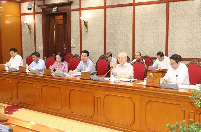 The Politburo and the Secretariat gave their opinions on the Report on the socio-economic situation in the first 6 months of the year, tasks and solutions for the last 6 months of 2023. Photo: VNA