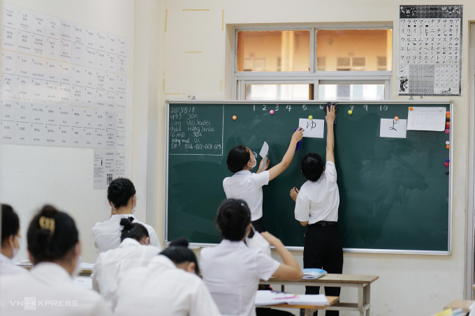 2023年5月、ハノイで日本で働くための労働者のための研修クラス。写真：ゴック・タン