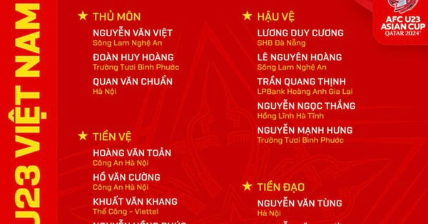 La selección de Vietnam Sub 23 finalizó oficialmente con 23 jugadores, sorprendentemente este personaje fue eliminado