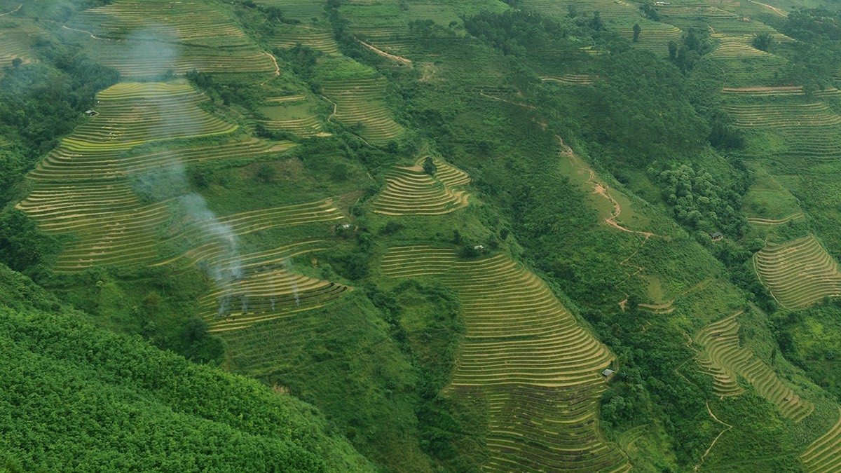 Ruộng bậc thang Hoàng Su Phì: ‘Bức tranh’ thổ cẩm đầy sắc màu giữa lưng chừng trời