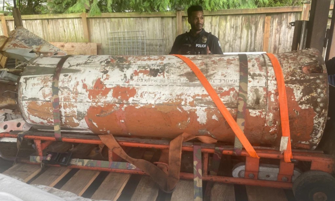 Une fusée Douglas AIR-2 Genie a été retrouvée au domicile d'un habitant de l'État de Washington, aux États-Unis, le 3 février. Photo : Service de police de Bellevue