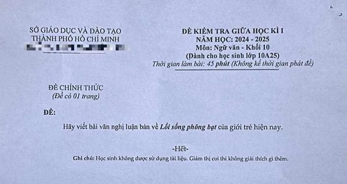 Từ đề kiểm tra Văn lớp 10 ở TP.HCM về “lối sống phông bạt” gây xôn xao: Có nên “chạy theo trend”, dùng tiếng lóng?- Ảnh 1.