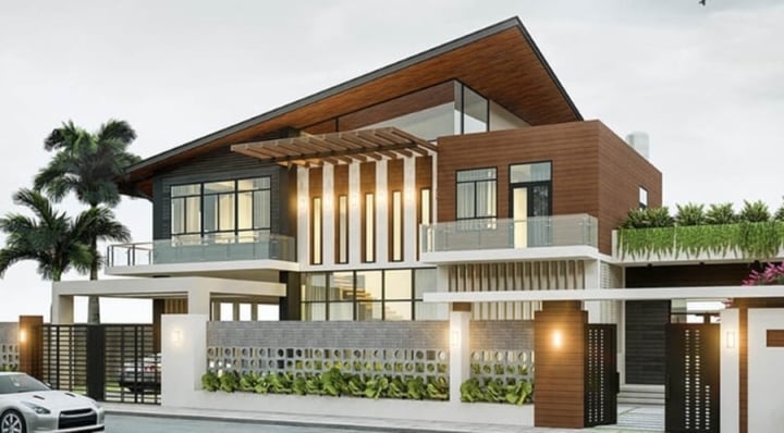 Deleite sus ojos con hermosos modelos de casas modernas con techo inclinado - 7