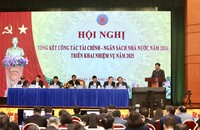 View of the conference summarizing the state financial and budget work in 2024 and deploying tasks in 2025. (Photo: Khanh Huyen)