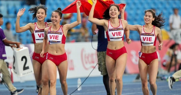 Nguyen Thi Huyen und ihre Teamkolleginnen glänzen und „stellen den Rekord für Goldmedaillen in der vietnamesischen Leichtathletik auf“