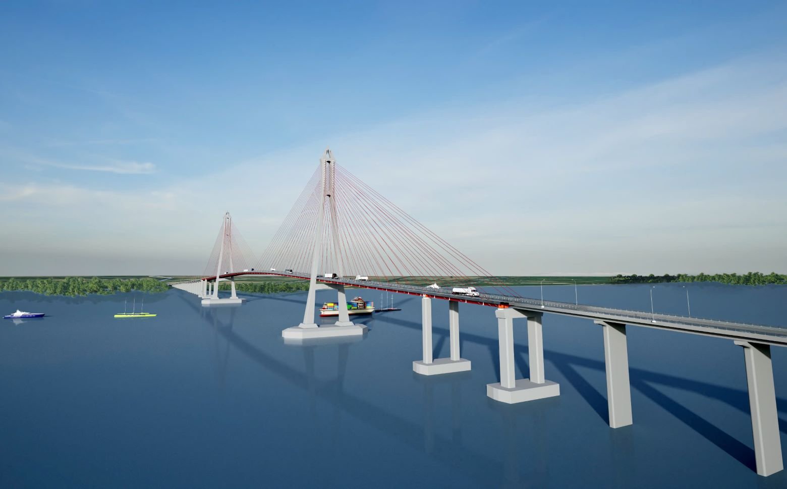 Construction of the second largest cable-stayed bridge in Vietnam begins