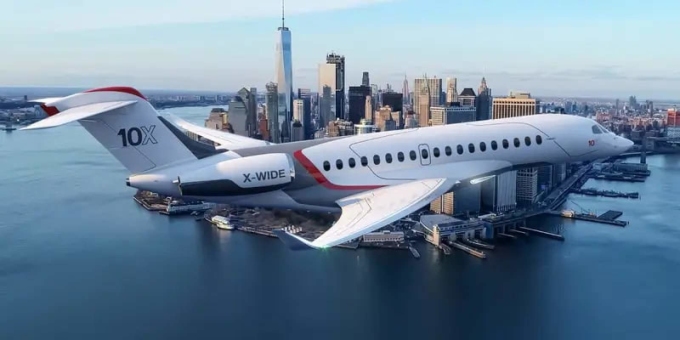 Falcon 10X, máy bay tư nhân trị giá 75 triệu USD. Ảnh: SCMP