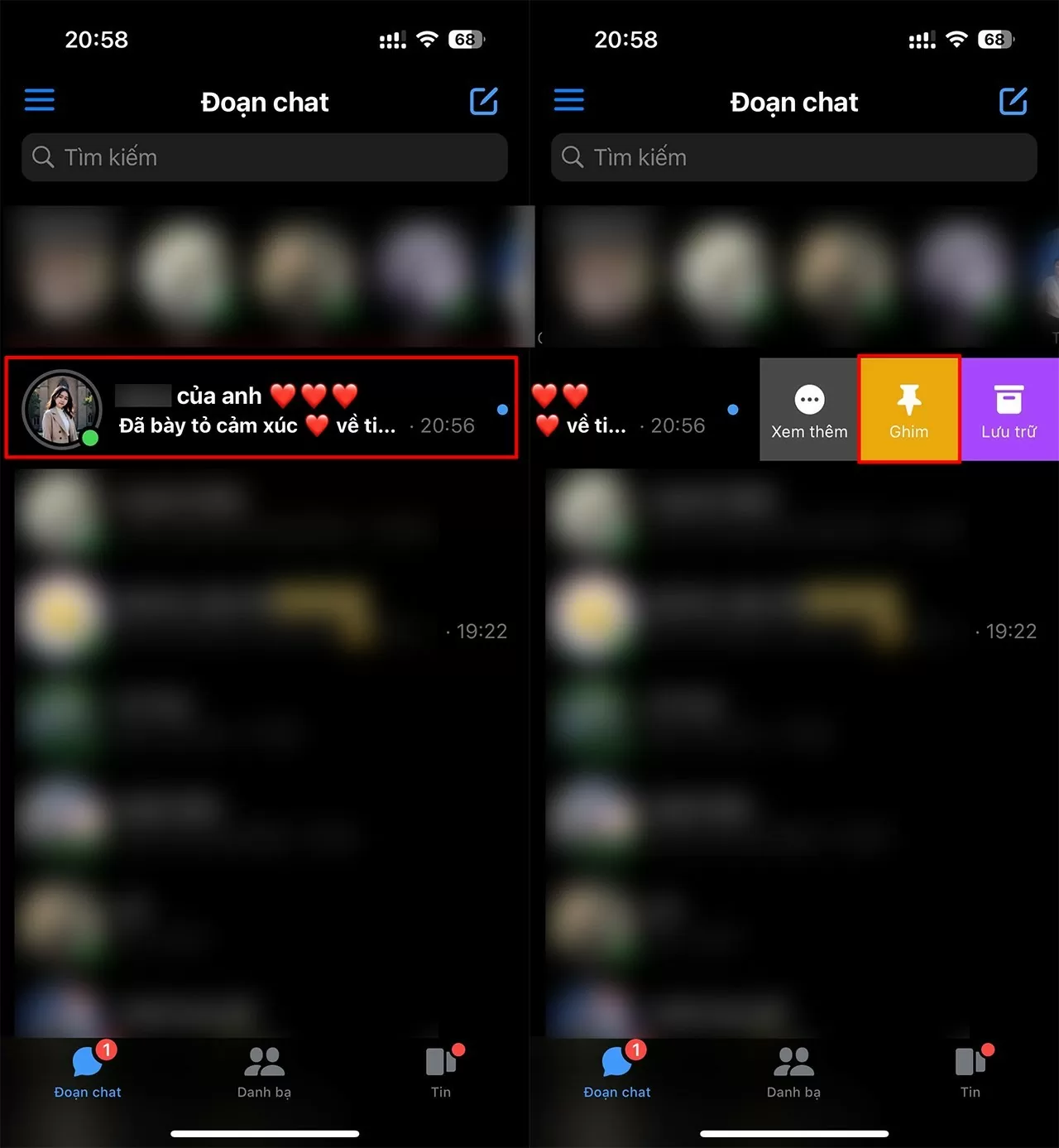 Cách ghim đoạn chat trên Messenger chỉ với 2 bước đơn giản