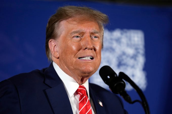 Cựu tổng thống Donald Trump tại Laconia, New Hampshir, ngày 22/1. Ảnh: AP