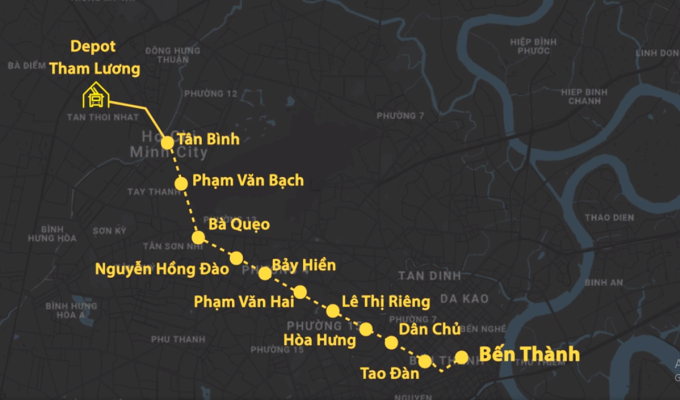 Hướng tuyến Metro Số 2. Đồ hoạ: Thanh Huyền