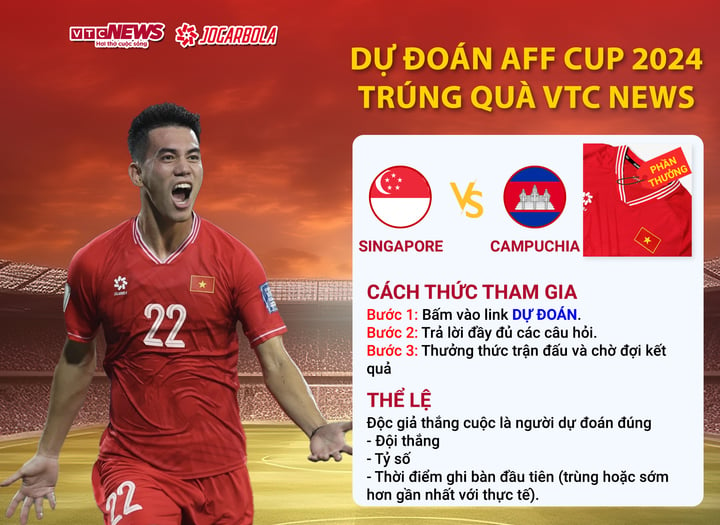 Cách tham gia dự đoán AFF Cup 2024 trúng quà VTC News.