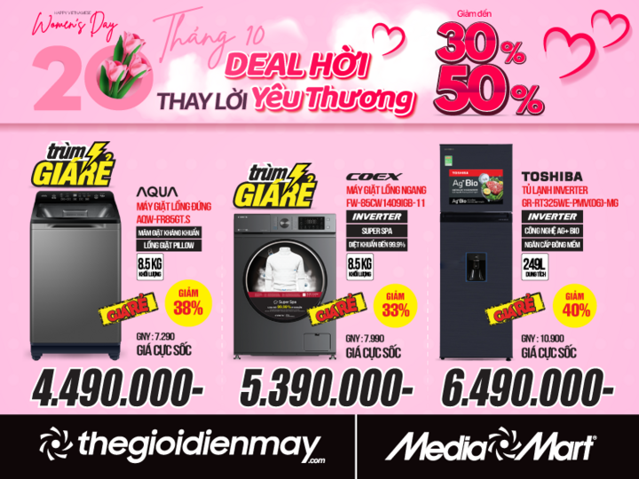 Hàng điện máy, công nghệ giảm đến 50% dịp 20/10 - ngập tràn deal hời ở MediaMart - 3