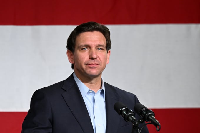 Florida Governor Ron DeSantis at a campaign event in Clive, Iowa on May 30. Photo: AFP