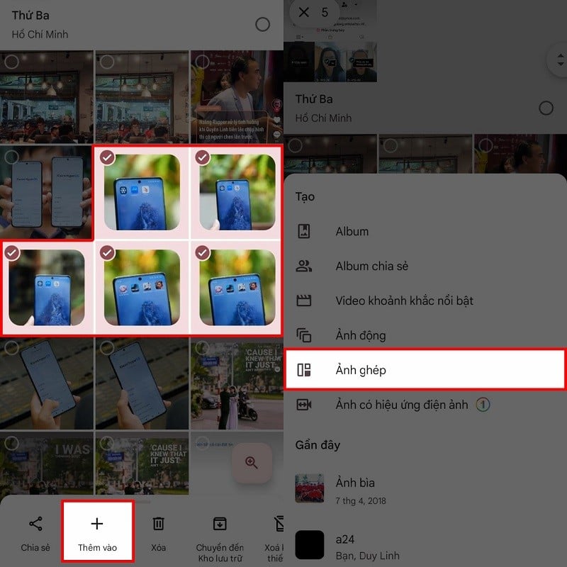 Cách ghép ảnh trong Google Photos với nhiều kiểu dáng, màu sắc đẹp mắt