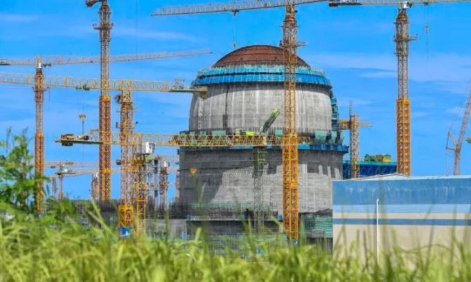 Chantier de construction de la centrale nucléaire de Xuong Giang à Hainan, en Chine. Photo : China News