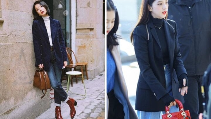 La camisa térmica combinada con el blazer aporta una belleza saludable y ordenada.