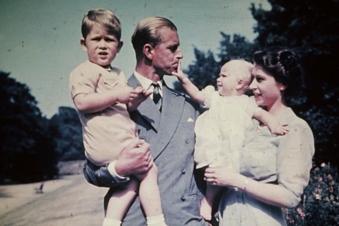 Princess Elizabeth and her husband with their two children, Prince Charles (left) and Princess Anne in a photo taken in 1951. Photo: AFP