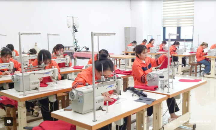 Students of Textile and Garment Technology study with full modern equipment from Juki, Brother, etc.