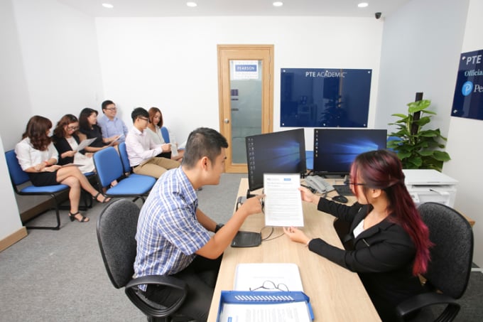 Candidates receive instructions before the exam. Photo: EMG Education