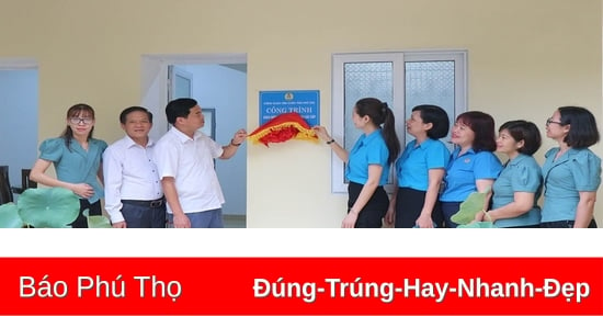 Công đoàn Viên chức tỉnh tổ chức gắn biển công trình chào mừng Đại hội công đoàn các cấp