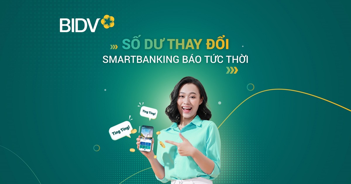 Nhận biến động số dư với mức phí 0 đồng tại BIDV