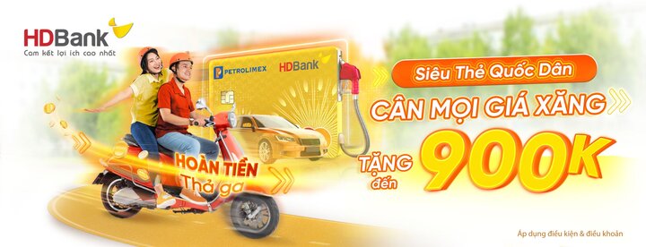 Get up to 900,000 VND refund when filling up with HDBank card - 1