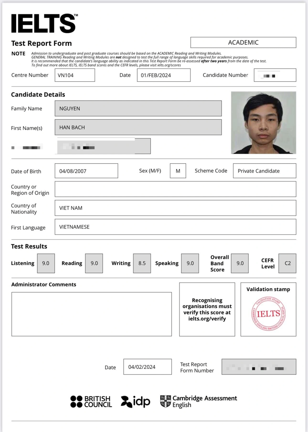 Nam sinh lớp 11 trường làng đạt 9.0 IELTS - 1
