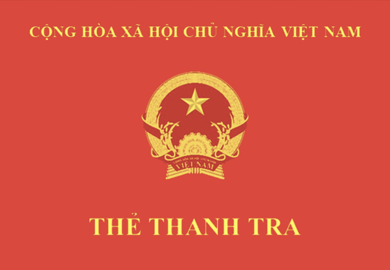 Mặt trước thẻ thanh tra theo mẫu quy định của Thanh tra Chính phủ