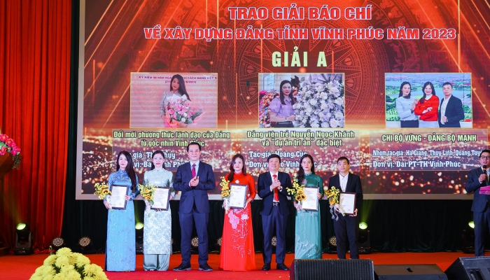 Remise du prix de la presse pour la construction du Parti provincial de Vinh Phuc 2023