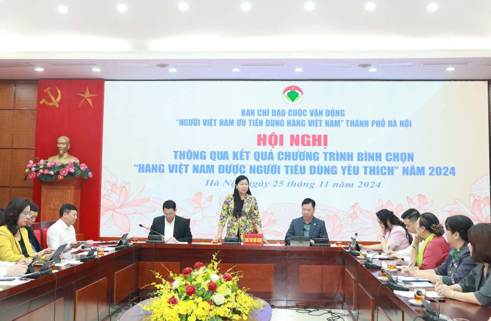 La presidenta del Comité del Frente Patriótico de Vietnam de la ciudad de Hanoi, Nguyen Lan Huong, presidió la Conferencia.