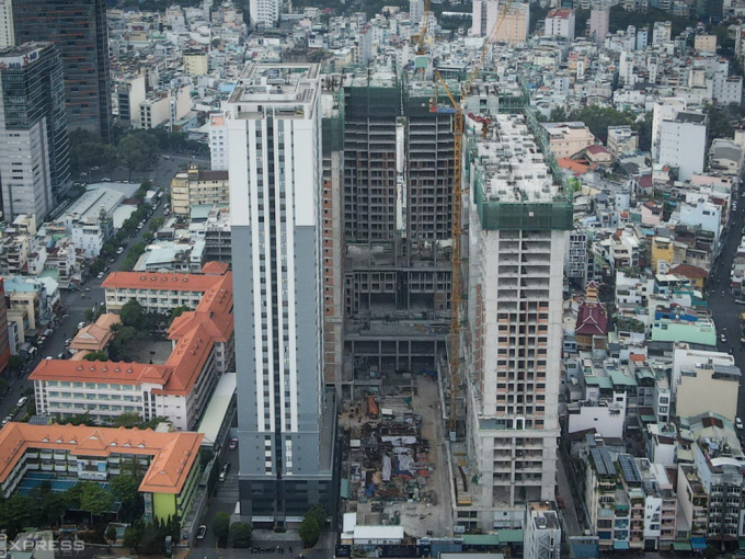 2023年2月末の1区コーザン通りにあるグランドマンハッタンプロジェクトの現状。写真：チャウ・ロン