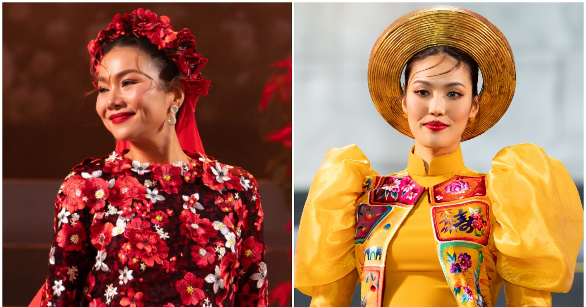 Supermodel Thanh Hang and Lan Khue gracefully wear ao dai in 15 degree Celsius weather