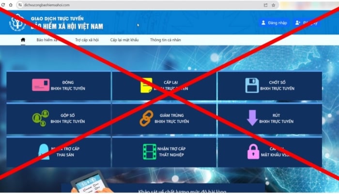 Xuất hiện web giả mạo Cổng dịch vụ công ngành BHXH Việt Nam